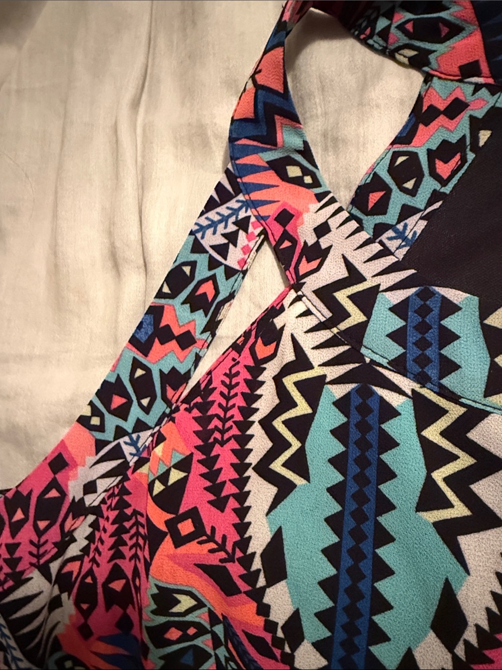 Sleeveless Aztec Print Maxi Dress - Multicolor - Picture 4 of 7